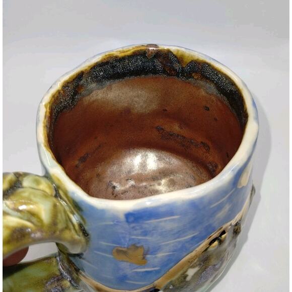 Handmade Coffee Mug - Gold Hearts - Braided Handle - Tea Cup - Picture 9 of 9